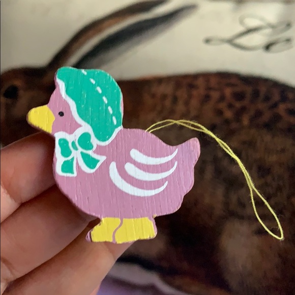 Vintage Other - 1.5” duck wearing bonet Easter tree ornament Vtg